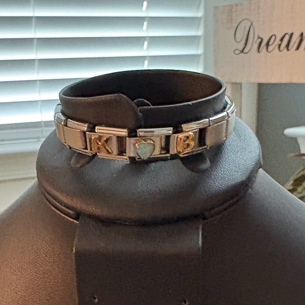 Vintage Zoppini Italy Italian Charm Bracelet - Stainless Steel & 18k Small